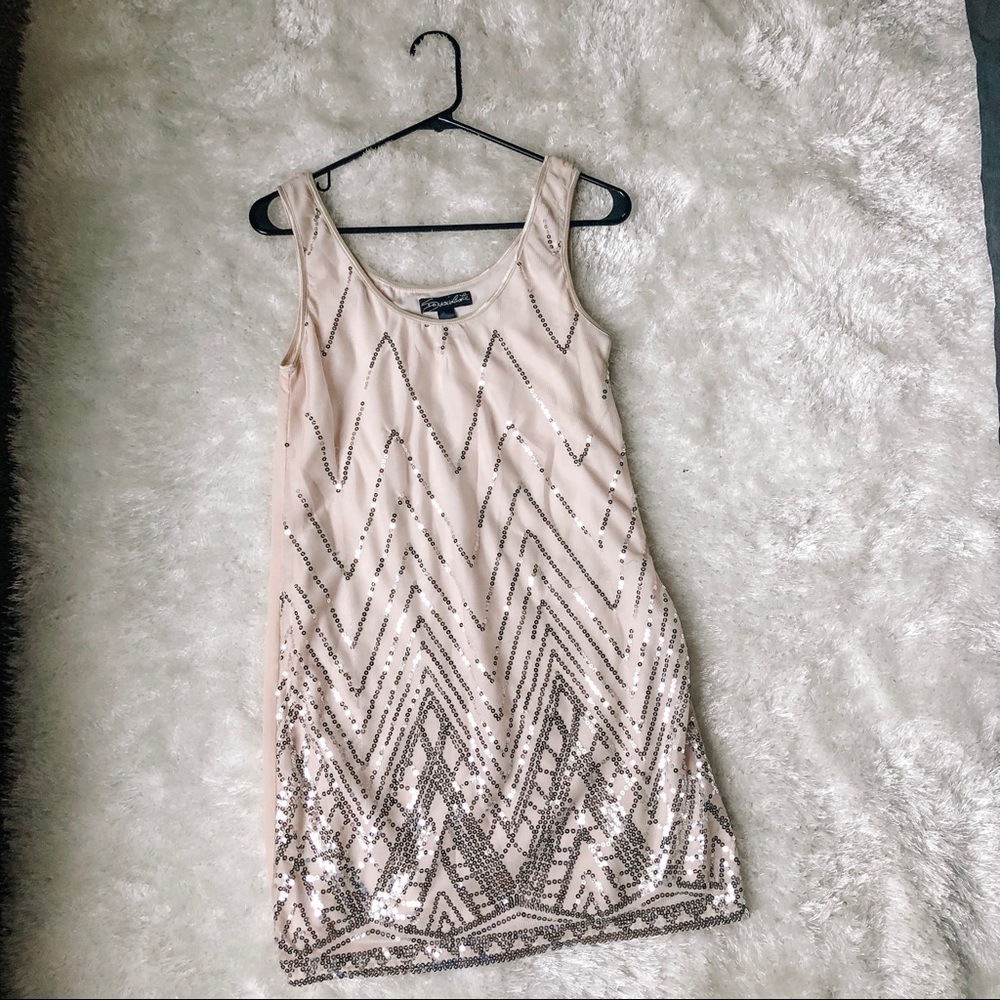 Socialite Sequined Blush Pink Mini Dress Size S